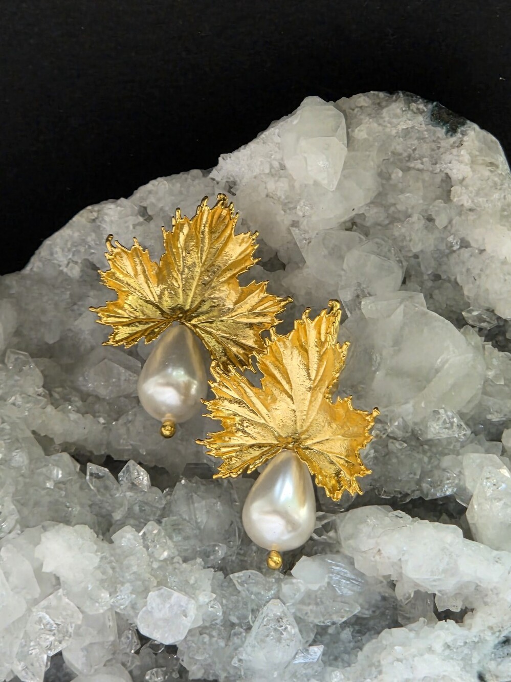 24K Gold Plated Pearl Drop Earrings